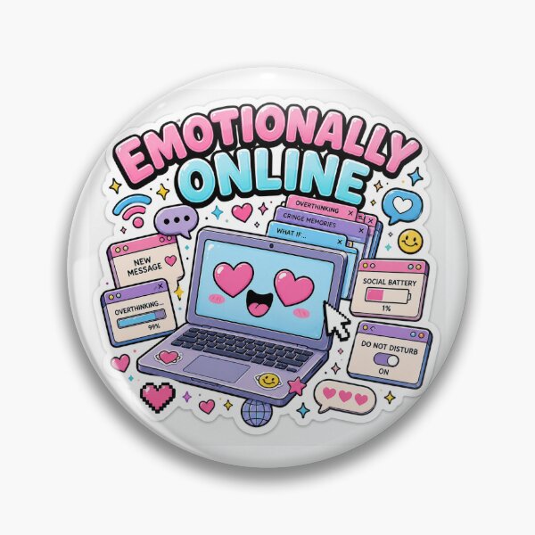 Item preview, Emotionally Online Laptop Sticker designed and sold by Dripzey.