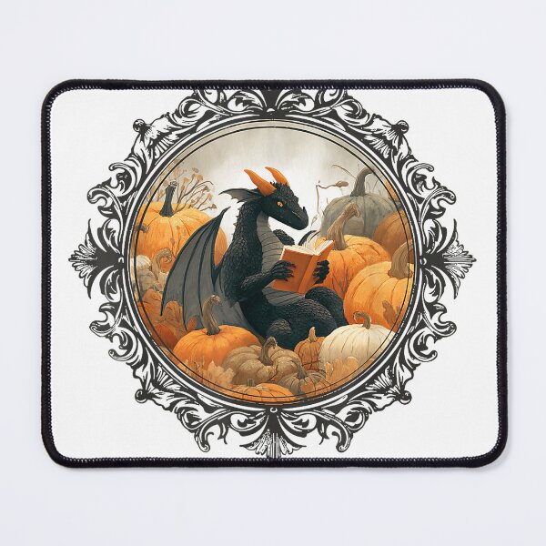 Item preview, Dragon Reading Books with Fall Pumpkin Fantasy Theme T-Shirt designed and sold by rawr00.