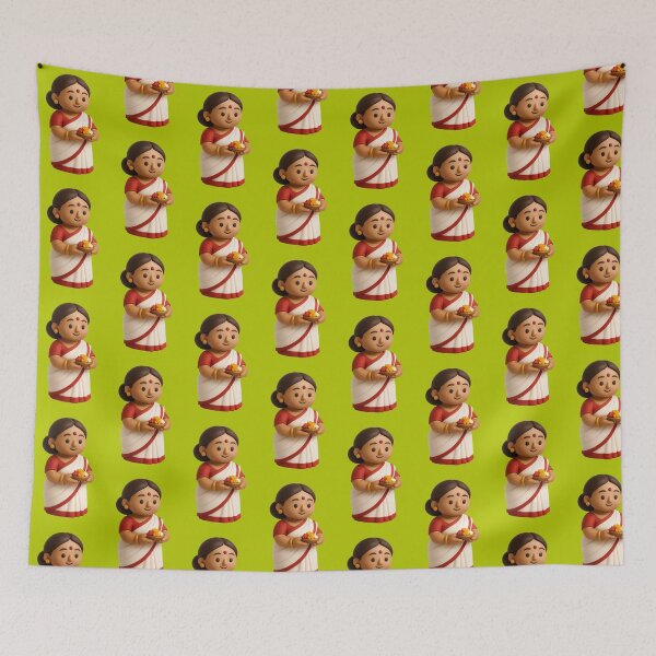 Item preview, Cute Bengali Saree Woman 3D Clay Art designed and sold by krazzyremo.