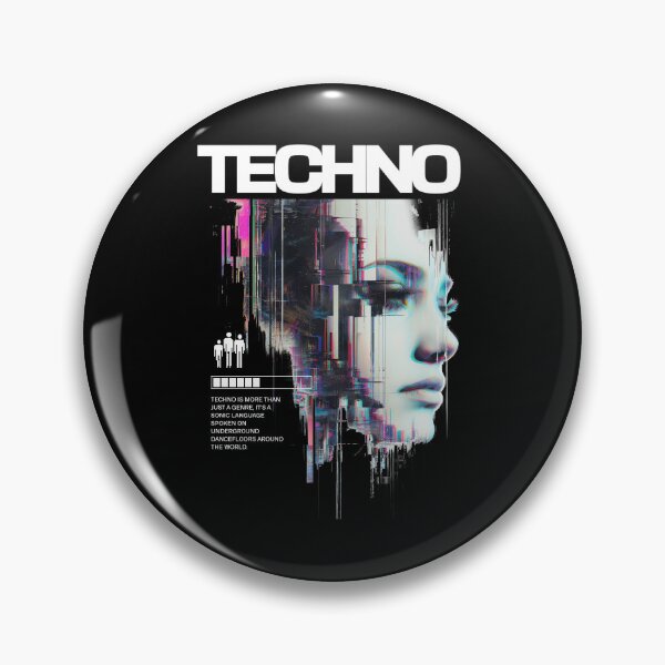 Item preview, TECHNO - Glitched Beauty (White)  designed and sold by Discothreadz.