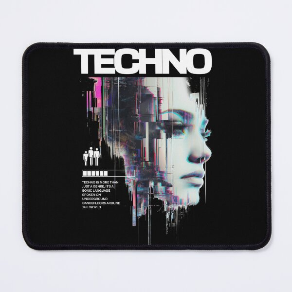 Item preview, TECHNO - Glitched Beauty (White) designed and sold by Discothreadz.