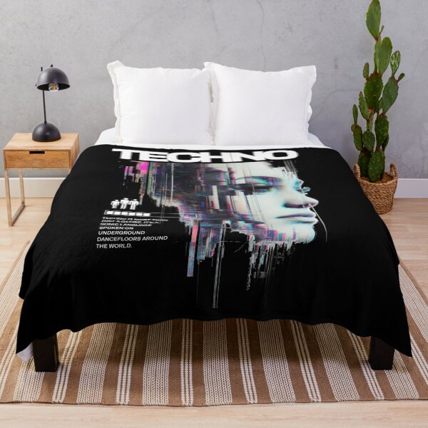Item preview, TECHNO - Glitched Beauty (White) designed and sold by Discothreadz.