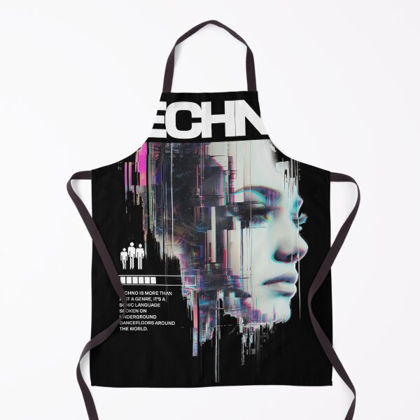 Item preview, TECHNO - Glitched Beauty (White)  designed and sold by Discothreadz.