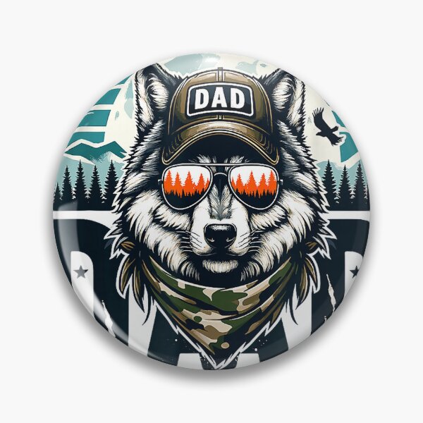 Item preview, Funny Vintage Wolf Dad Wolf Lovers camping Daddy Fathers Day T-Shirt designed and sold by KTY-NUSS.