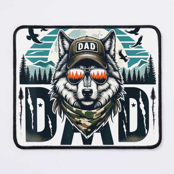 Item preview, Funny Vintage Wolf Dad Wolf Lovers camping Daddy Fathers Day T-Shirt designed and sold by KTY-NUSS.