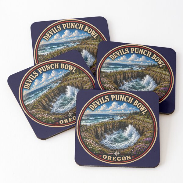 Item preview, Devils Punchbowl Oregon Retro Travel Badge  designed and sold by Swanny's Custom T-shirt and Gift Designs.