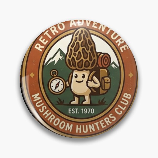 Item preview, Retro Mushroom Hunters Club Adventure Badge designed and sold by AGawas.