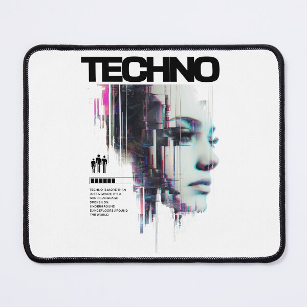 Item preview, TECHNO - Glitched Beauty (Black) designed and sold by Discothreadz.