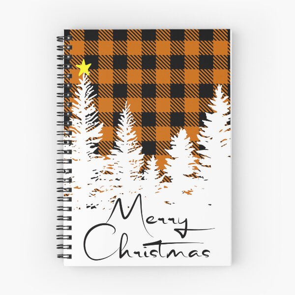 Item preview, Rustic Burnt Orange Buffalo Plaid Forest Merry Christmas designed and sold by GlueGunEnergy.
