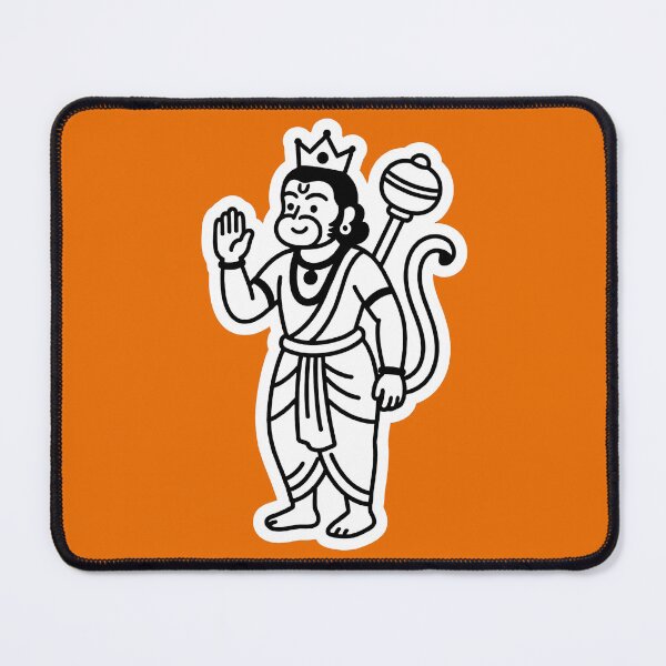 Item preview,  black-and-white illustration of Lord Hanuman designed and sold by krazzyremo.