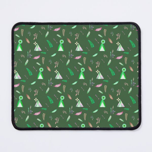 Item preview, Boho Teepee Seamless Pattern – Fresh Green & Earthy Watercolor Feathers Arrows Botanical Repeat Design designed and sold by 555Design.