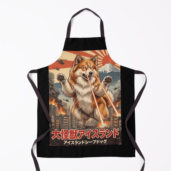 Item preview, Icelandic Sheepdog Dogzilla Japanese Fuji Art Dog Owner designed and sold by DoodleTortle.