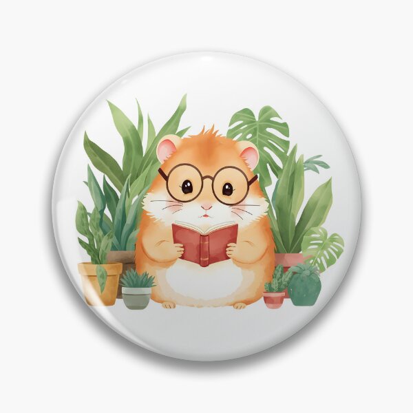Item preview, Cute Hamster Reading to Houseplants designed and sold by KooksStudio.