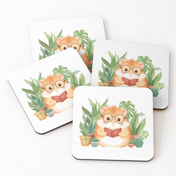 Item preview, Cute Hamster Reading to Houseplants designed and sold by KooksStudio.