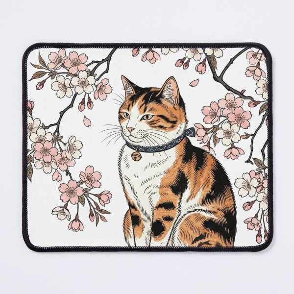 Item preview, Sakura Cat – Traditional Japanese Cherry Blossom Cat Illustration designed and sold by vekotpu.