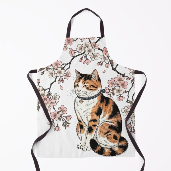 Item preview, Sakura Cat – Traditional Japanese Cherry Blossom Cat Illustration designed and sold by vekotpu.