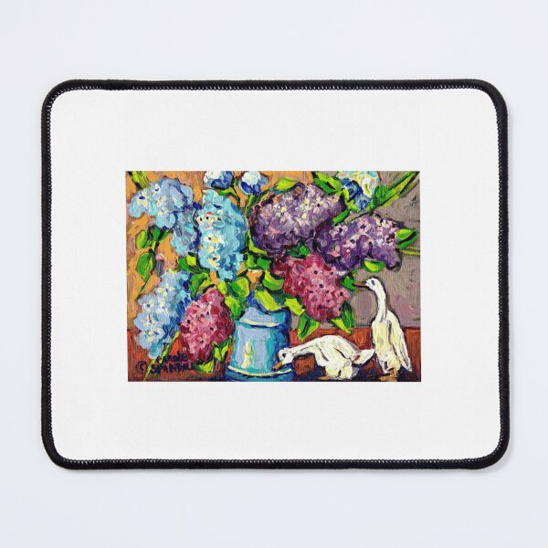 Item preview, Lilac Floral Bouquet With Ceramic Ducks – Original Painting designed and sold by framiorville.