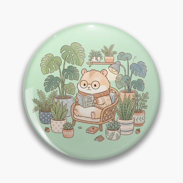 Item preview, Cute Hamster Reading to Houseplants designed and sold by KooksStudio.