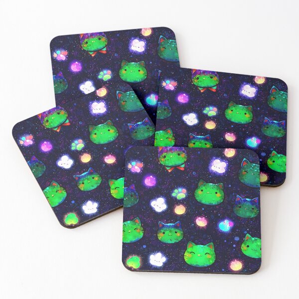 Item preview, Galaxy Neon Kawaii Cats Pattern – Cute Glowing Space Cat Aesthetic Design designed and sold by IMuDesigner.