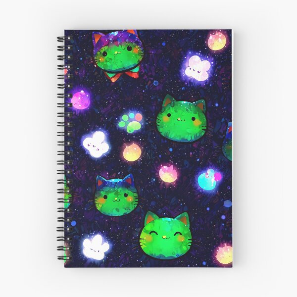 Item preview, Galaxy Neon Kawaii Cats Pattern – Cute Glowing Space Cat Aesthetic Design designed and sold by IMuDesigner.