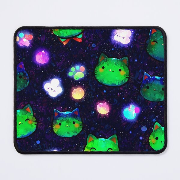 Item preview, Galaxy Neon Kawaii Cats Pattern – Cute Glowing Space Cat Aesthetic Design designed and sold by IMuDesigner.