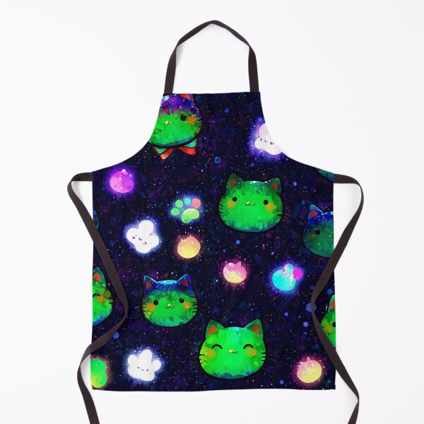 Item preview, Galaxy Neon Kawaii Cats Pattern – Cute Glowing Space Cat Aesthetic Design designed and sold by IMuDesigner.