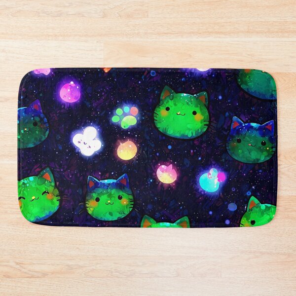 Item preview, Galaxy Neon Kawaii Cats Pattern – Cute Glowing Space Cat Aesthetic Design designed and sold by IMuDesigner.