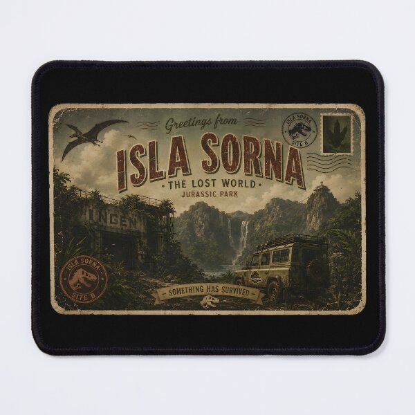 Item preview, postcard greetings from sorna of the lost world jurassic logo rusted park designed and sold by Blck-Acid-Devil.