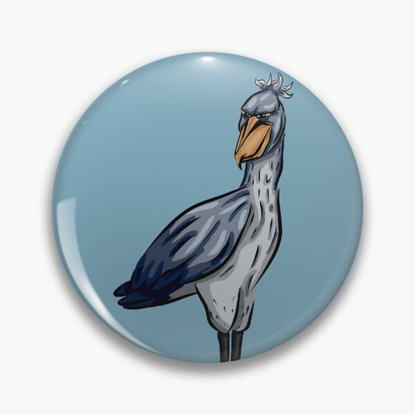 Item preview, Serious Shoebill Bird Illustration | Majestic Cartoon Wildlife Art designed and sold by MechanicalART.