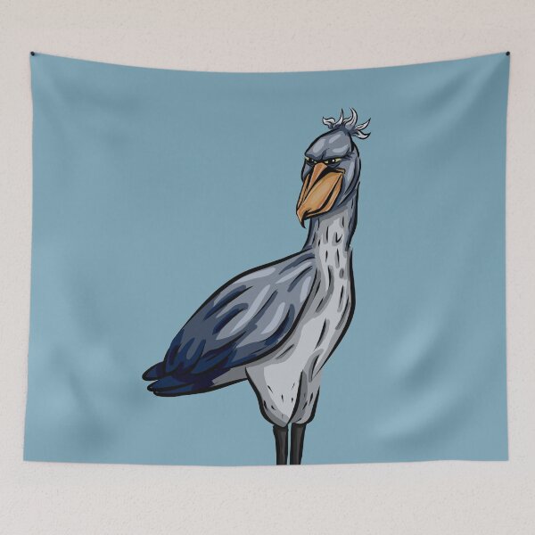 Item preview, Serious Shoebill Bird Illustration | Majestic Cartoon Wildlife Art designed and sold by MechanicalART.