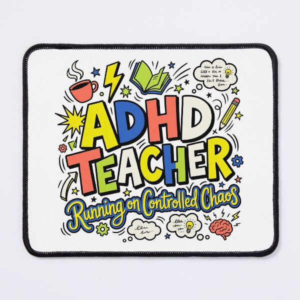 Item preview, ADHD Teacher Running on Controlled Chaos Funny Neurodivergent Gift designed and sold by Osmose-Studio ⭐⭐⭐⭐⭐.