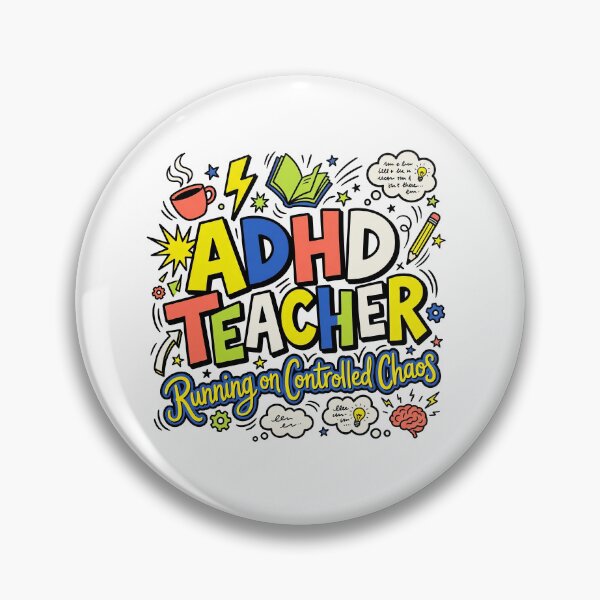 Item preview, ADHD Teacher Running on Controlled Chaos Funny Neurodivergent Gift designed and sold by Osmose-Studio ⭐⭐⭐⭐⭐.