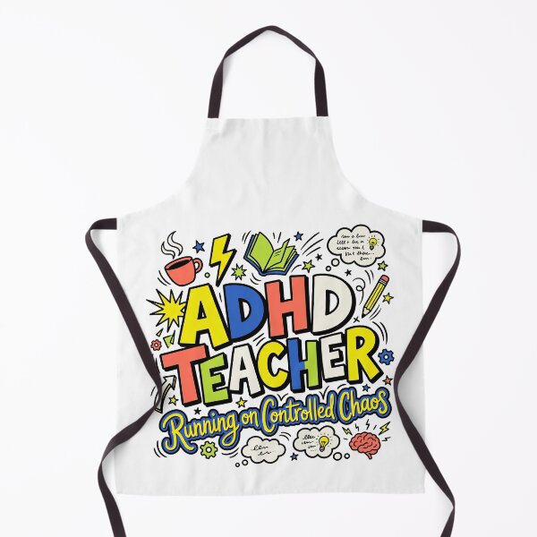 Item preview, ADHD Teacher Running on Controlled Chaos Funny Neurodivergent Gift designed and sold by Osmose-Studio ⭐⭐⭐⭐⭐.