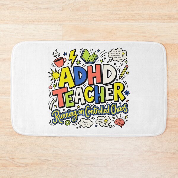Item preview, ADHD Teacher Running on Controlled Chaos Funny Neurodivergent Gift designed and sold by Osmose-Studio ⭐⭐⭐⭐⭐.