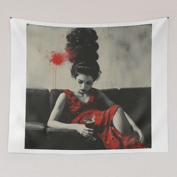Item preview, Retro Suburban Cool Beehive Woman Portrait  designed and sold by UrbanTempleArt.
