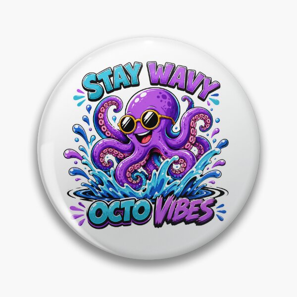 Item preview, Stay Wavy Octo Vibes Cool Octopus Cartoon Summer T-Shirt designed and sold by M.Store.
