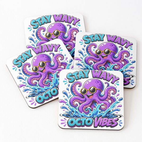 Item preview, Stay Wavy Octo Vibes Cool Octopus Cartoon Summer T-Shirt designed and sold by M.Store.