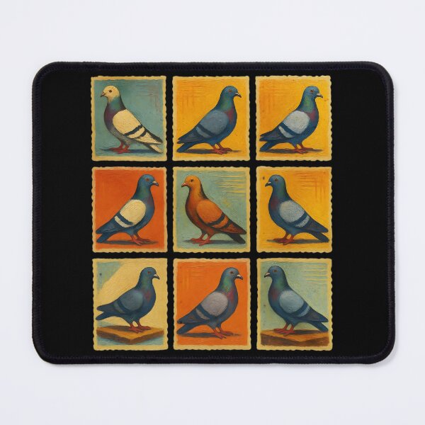 Item preview, Vintage Pigeon Stamp Grid designed and sold by FreakyNaked.
