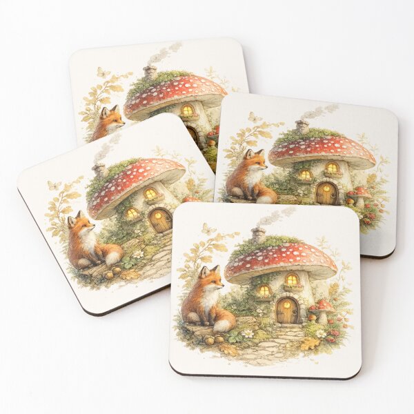 Item preview, Fox Mushroom House Cottagecore Forest Magic designed and sold by CalmCapy Co.