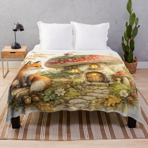 Item preview, Fox Mushroom House Cottagecore Forest Magic designed and sold by CalmCapy Co.