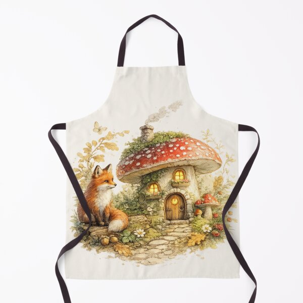 Item preview, Fox Mushroom House Cottagecore Forest Magic designed and sold by CalmCapy Co.