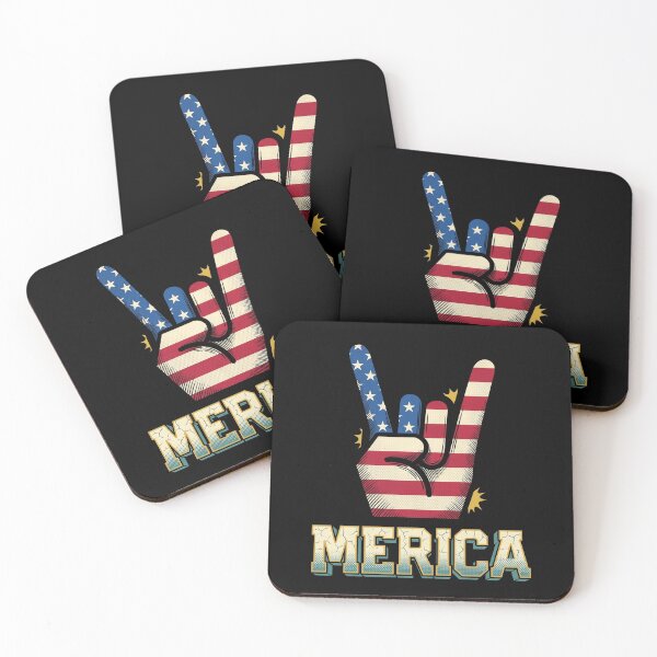 Item preview, Vintage Merica Rock On Hand Sign American Flag 4th Of July designed and sold by Vermanartist.