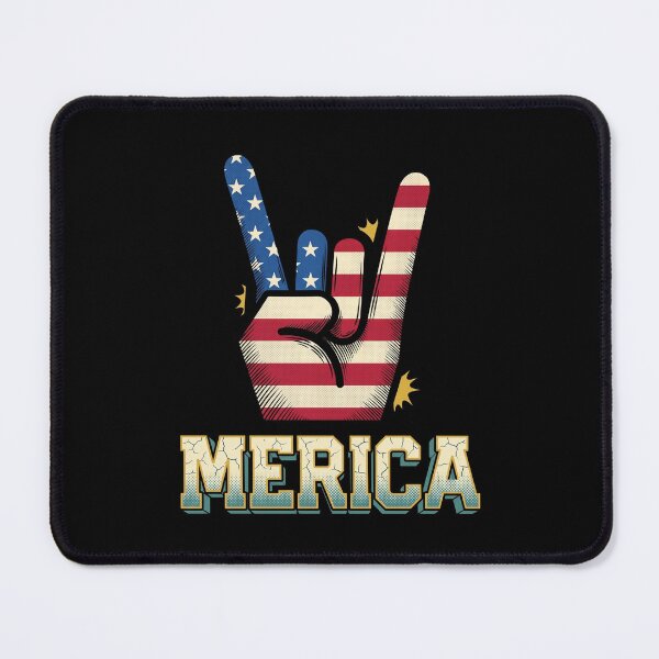 Item preview, Vintage Merica Rock On Hand Sign American Flag 4th Of July designed and sold by Vermanartist.