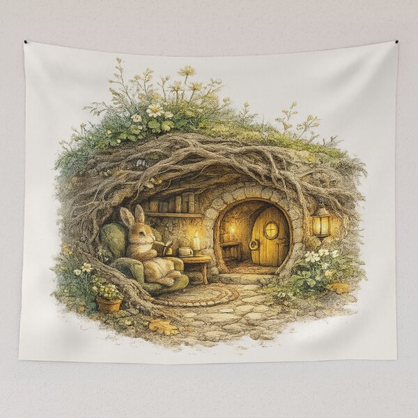 Item preview, Cozy Rabbit Burrow Cottagecore Woodland Gift designed and sold by CalmCapy Co.