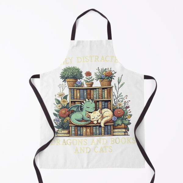 Item preview, Easily Distracted by Dragons Books Cats Fantasy Book Lover T-Shirt designed and sold by ‘Nothing Scares Me’ Store.
