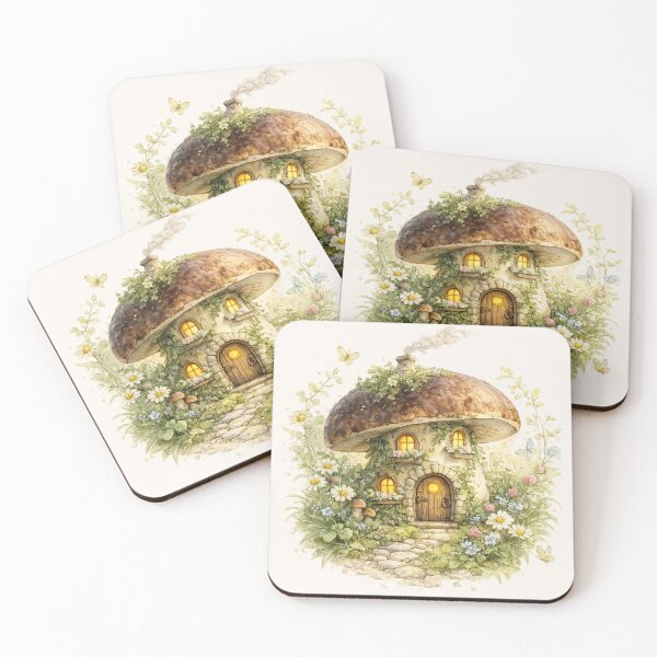 Item preview, Porcini Mushroom Fairy Cottage Forest Art designed and sold by CalmCapy Co.