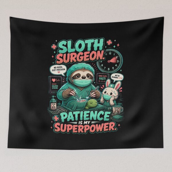 Item preview, Sloth Surgeon Shirt Patience Is My Superpower — Funny Doctor Nurse Gift Cute Sloth Medical Humor No Rush Just Precision Tee designed and sold by MaynyStudio.