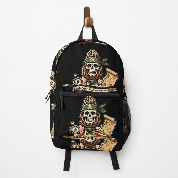 Item preview, Forage Or Perish Funny Skull Mushroom Tattoo Design . designed and sold by TrendForge.