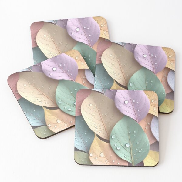 Item preview, Colourful leaves with water droplets  designed and sold by Nisha collection .