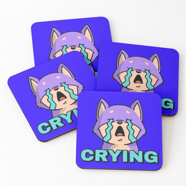 Item preview, Crying Funny Purple Wolf Chat Emote designed and sold by GenZFashion000.